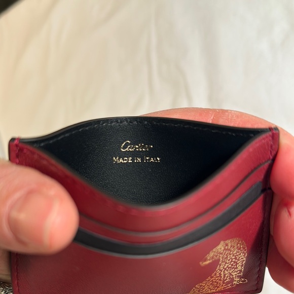 Cartier Red Card Holder with Gold Panther Design - Picture 12 of 14
